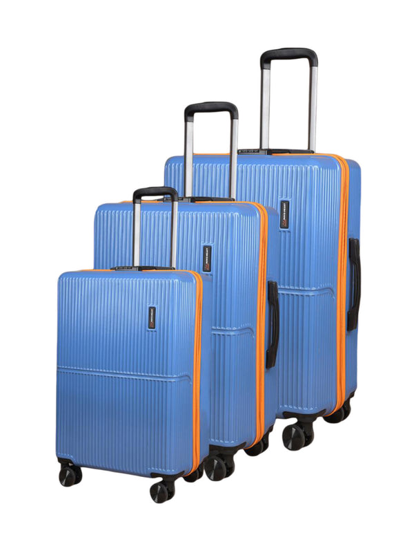 Move-Meant Glide Matte-Blue Trolley Bag (Set of 3)